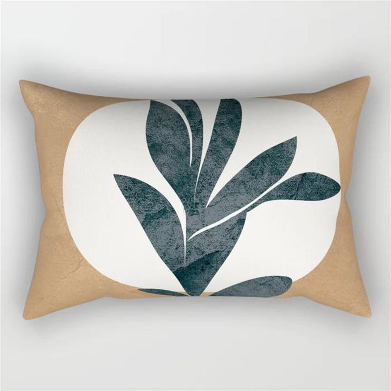 30x50 Nordic Abstract Geometric Splicing Leaf Plant Print Pillowcase Modern Fashion Polyester Cushion Cover Sofa Home Decor