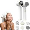 IFINE Rechargeable Hot Cold Electric Sonic Silicone Facial Cleansing Brush Beauty Replacement Brush Heads Face Ionic Household