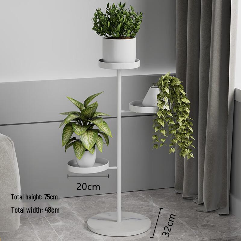 Moderní minimalistický stojan na květiny ze železa a kamenné desky