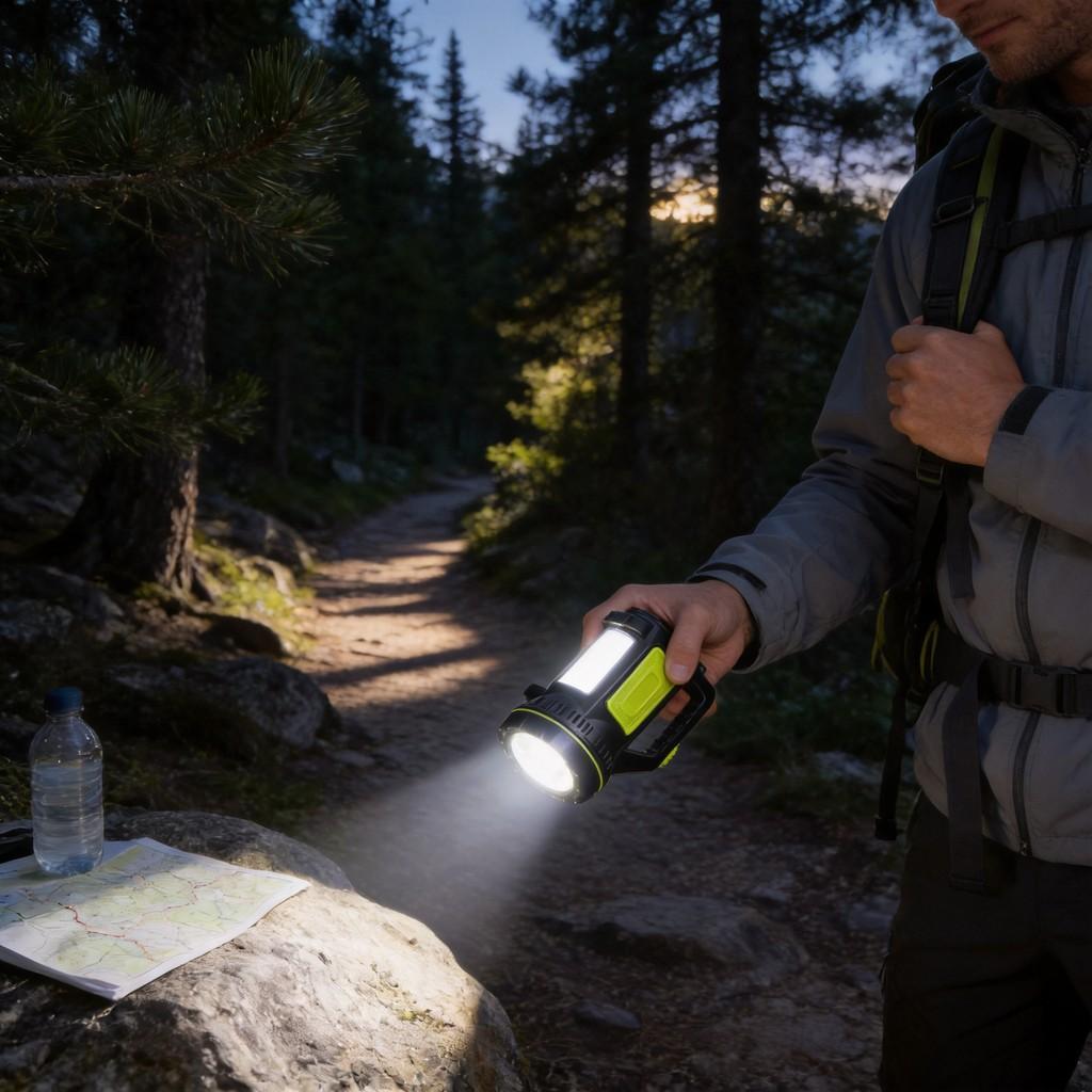Portable Led Flashlight With Rechargeable Battery For Camping And Outdoor Adventures