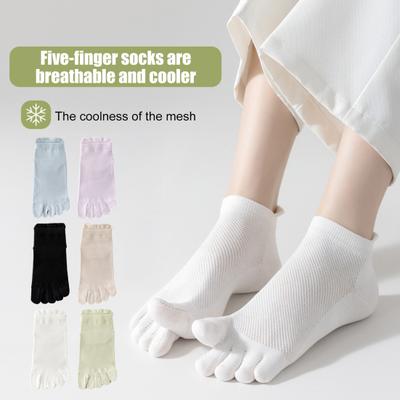 Five Toe Socks for Men Women Low Cut No Show Cotton Socks Athletic Running Ankle Socks for Yoga Sports