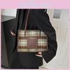 Stylish Women's Winter Shoulder Bag Trendy Korean-inspired Casual Checkered Design