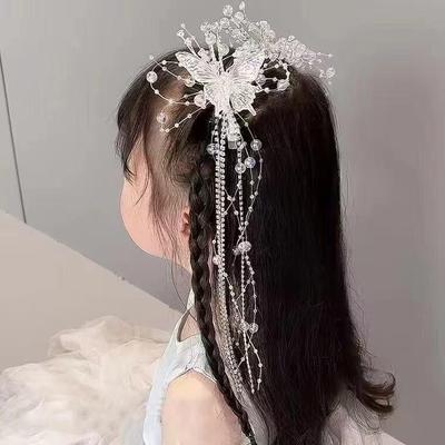Colorata Fermaglio per Capelli con Nappa a Farfalla per Bambini - Accessorio Hanfu per Matrimoni e Servizi Fotografici