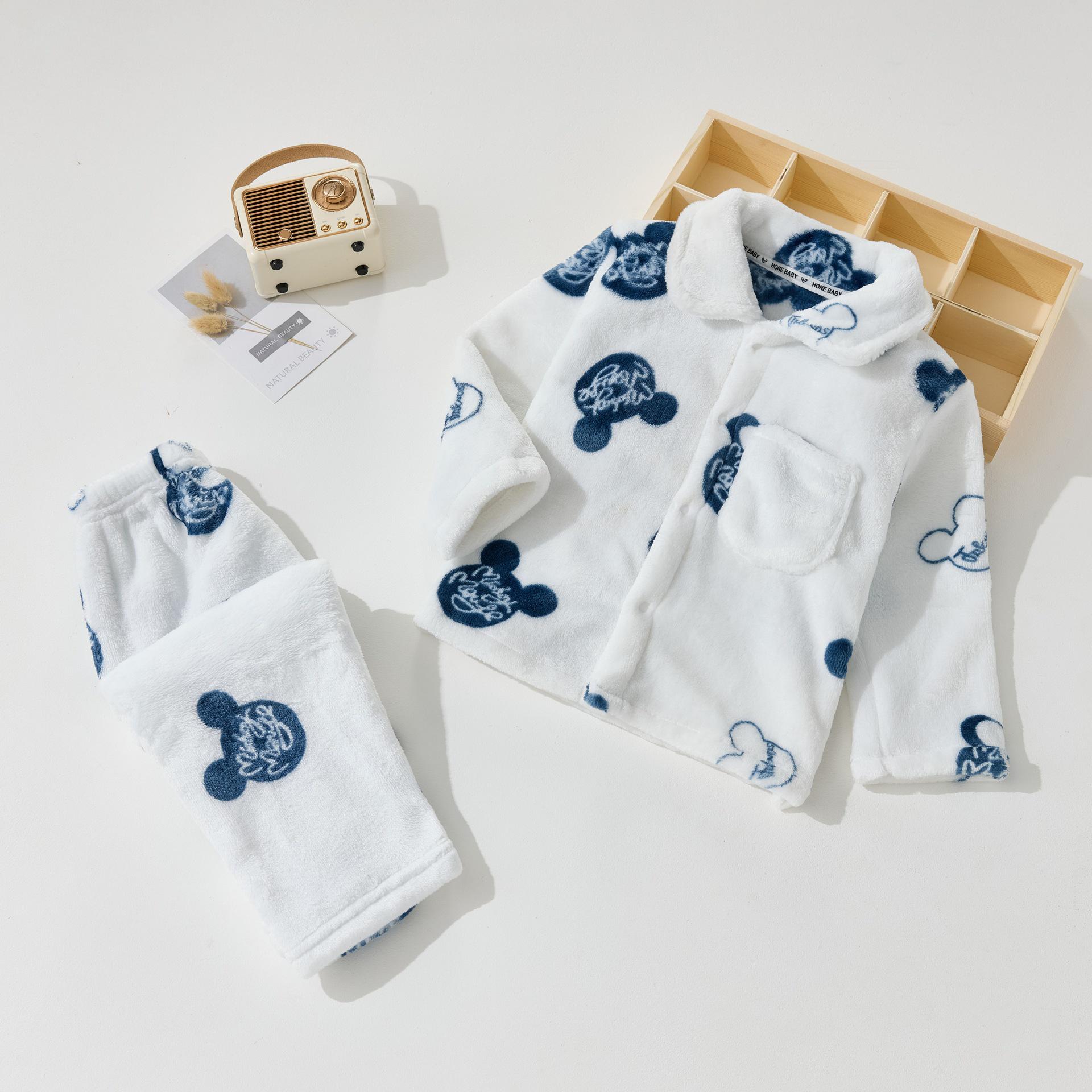 

Baby Coral Fleece Winter Pajama Set - Cute, Thick, and Cozy Homewear for Autumn and Winter 100 cm