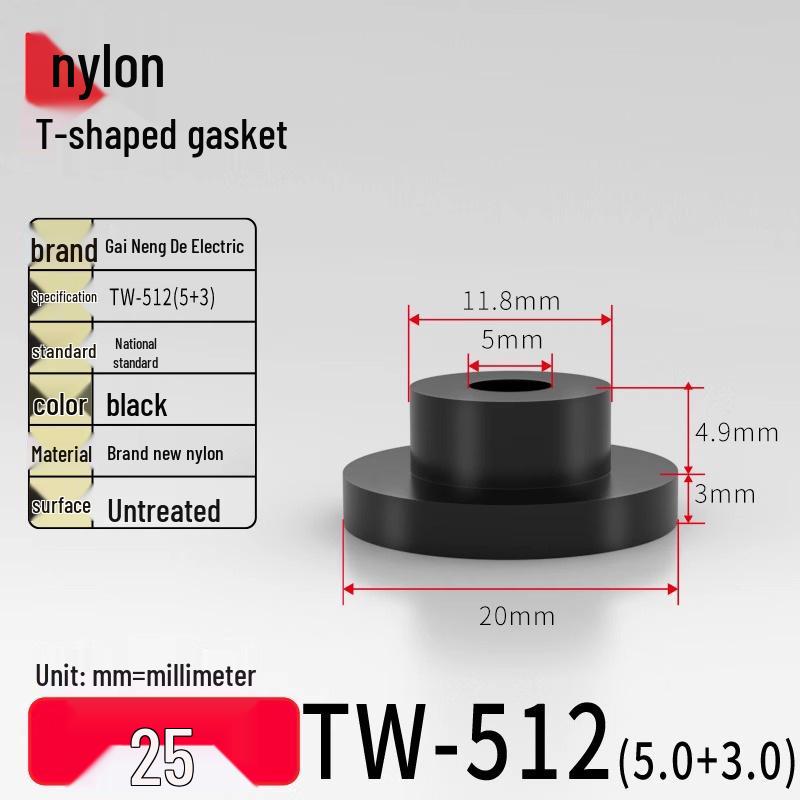 T-förmiger Nylon-Kunststoff-Dichtungsring und Schraubwellenhülse (Für dich: M2-M35)