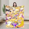 Anime Renamon Cozy Blankets For Sofa Home  Novelty Bedding Throws Winter Travel Car Flannel Bedspread