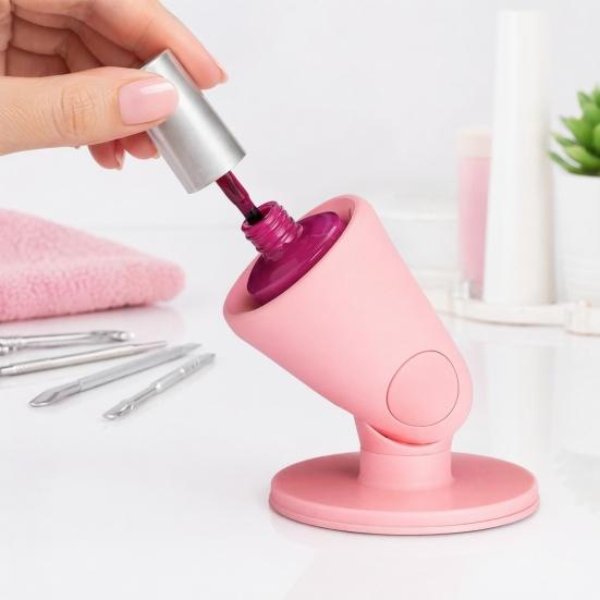 Nostalgie Hinge Untippable Nail Polish Bottle Holder, Anti-Spill Tilted Stand, Display Rack for Home, Salon