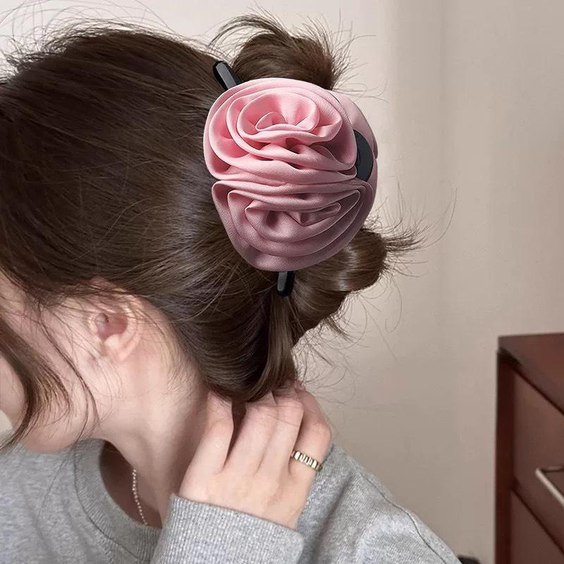 

Цветок Заколка для волосРоза Заколка для волос Заколка-акула на затылок Зажим для волос Головной убор Аксессуар для волос розовый