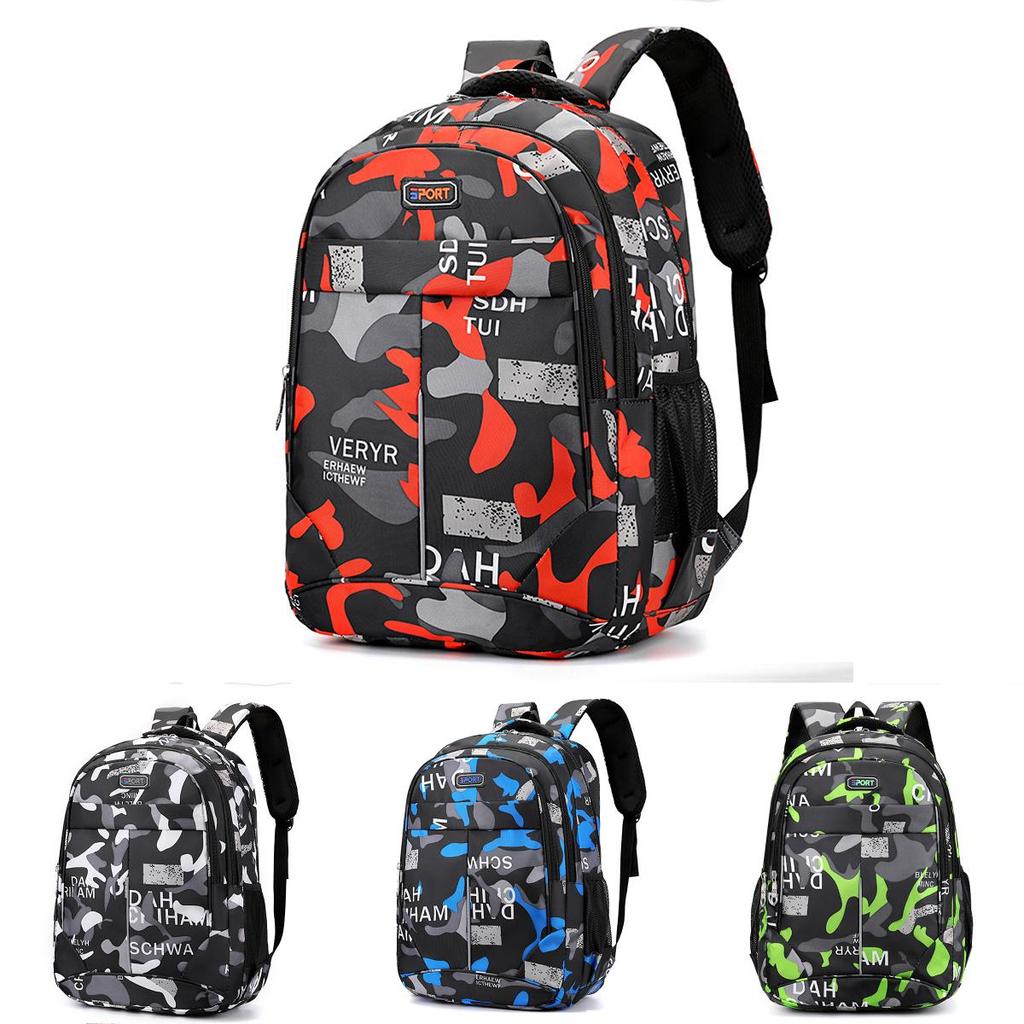 Geometric Pattern Backpack With Oxford Fabric For Daily Use Characters Included)**