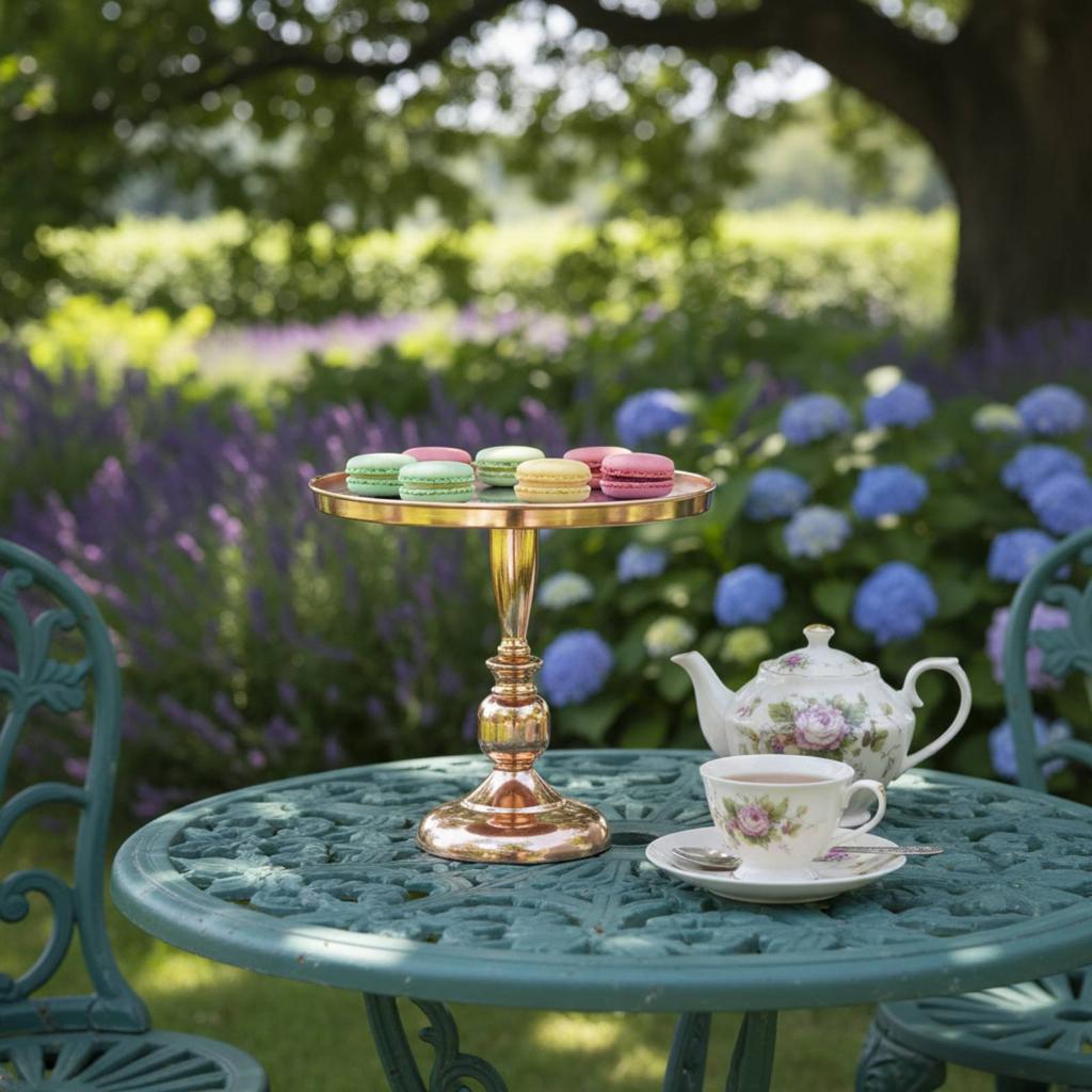Gold Pedestal Cake Stand Wrought Iron Round Food Pedestal Servingware Versatile Party Supplies Elegant Design for Nuptials
