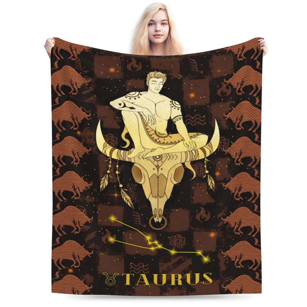 Twelve zodiac signs digital-printed polyester Bedroom velvet flannel soft sofa cover blanket Fleece soft cover blankets for beds