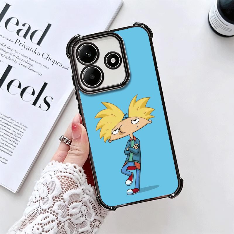 Cartoon Hey Arnold Helga Plating Phone Case For Xiaomi Redmi Note 14 15 Pro Plus 13 12 11 11S 11T 10 9S 9 5G Anti-Fall Airabag C