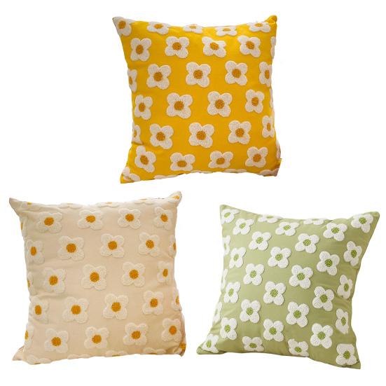 Yousheng Plush Flower Pillow Cover Spring Summer Throw Pillow Case Farmhouse Decor Pillow Case with Hidden Zipper for Sofa Bed Home Decoration