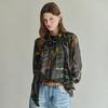 Art Graphic Scarf Tie Blouse Zf05qb018nh