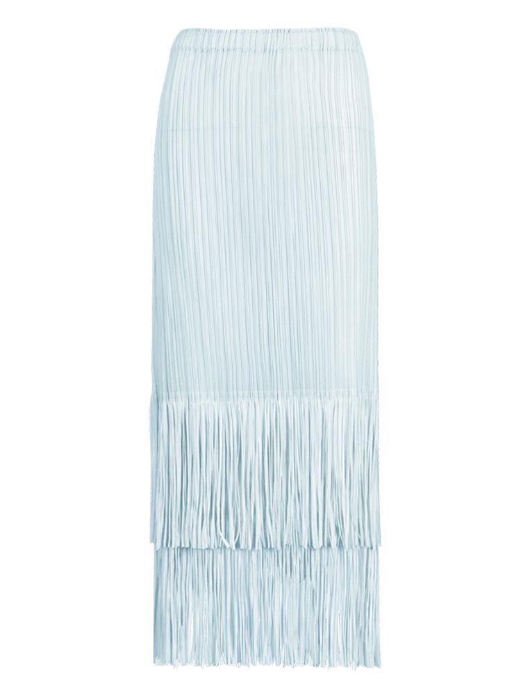 2025 Summer Pleated Tassel A-line Midi Skirt – High Waist Commute Design for Women
