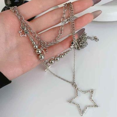 2026 New Trendy Y2K Millennial Spicy Girl Tone Layered Necklace Niche High-end Collarbone Chains Necklace Necklaces