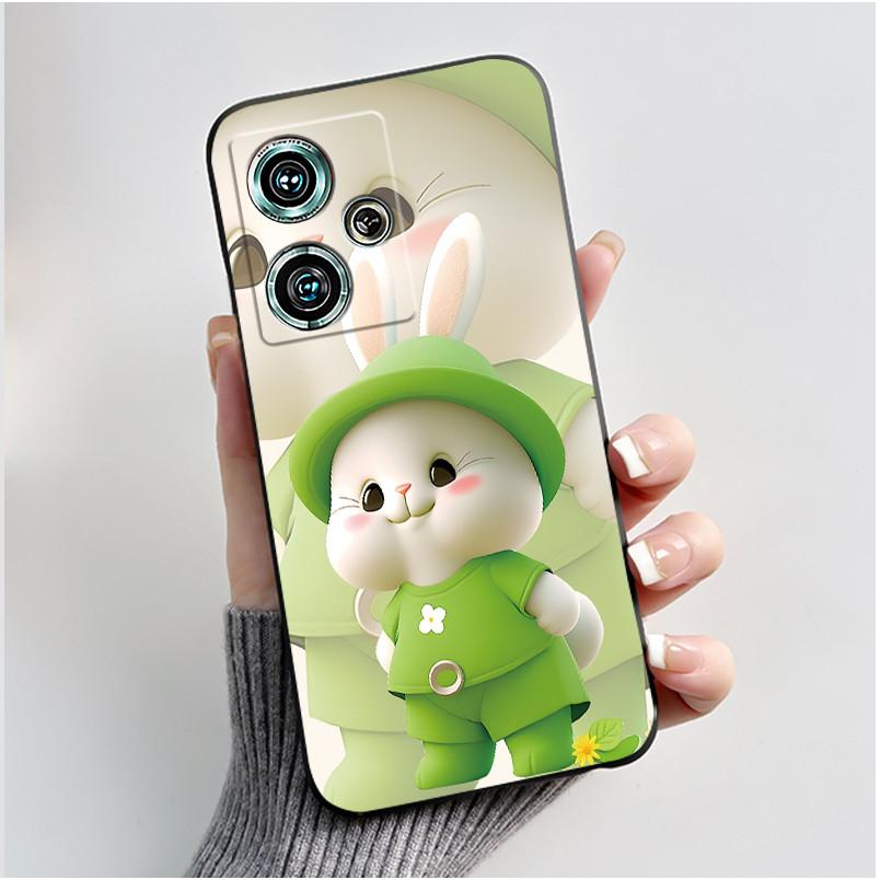 For ZTE Nubia Z50 Case NX711J Luxury Cute Heart Rabbit Black Soft Silicone Shockproof Back Cover For NubiaZ50 Z 50 5G Phone Case