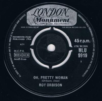 7inch Record ROY ORBISON - Oh, Pretty Woman HLU9919 London Records 1964 UK Rock Used