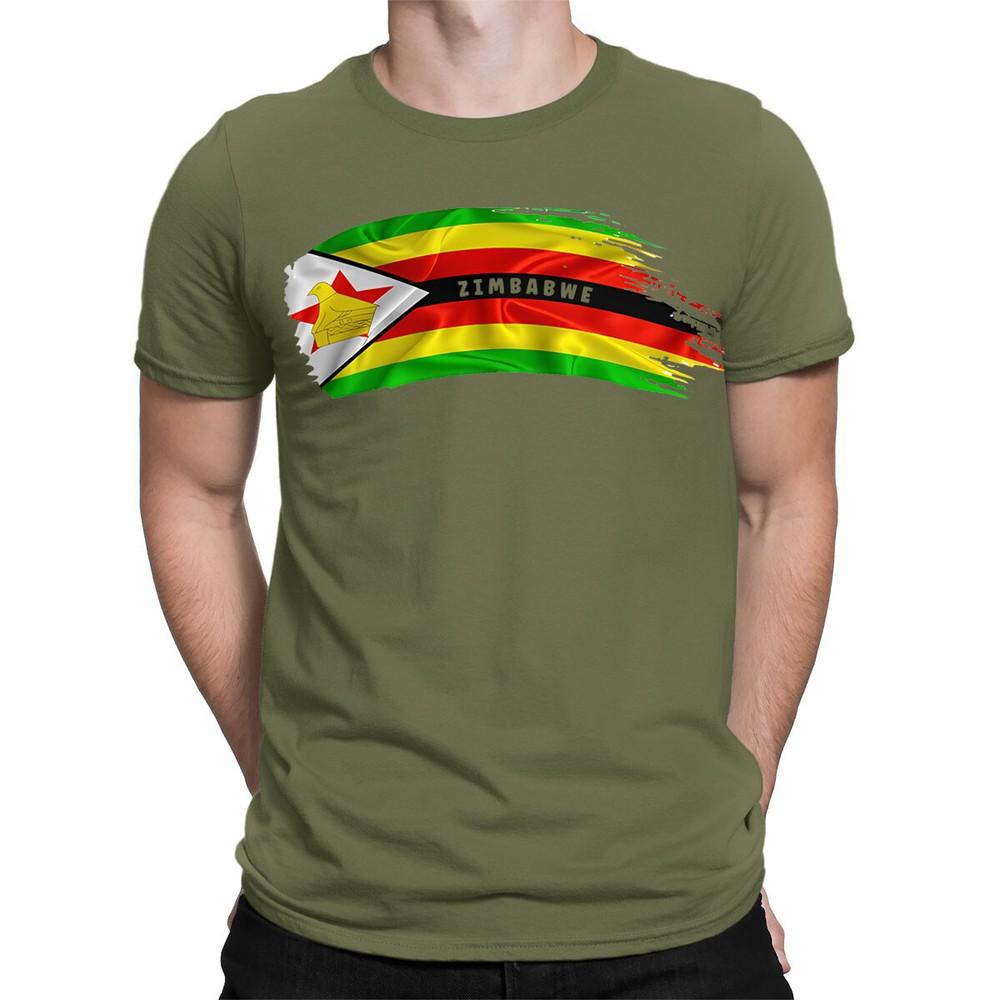 Zimbabwe Flagge Afrika Land Nationalität Fußball Sport Herren T-Shirts TopTA38