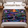Tree of Life Theme Soft Blanket Personalized Custom Name Text Print Warm Blanket Home Sofa Bedroom Decor