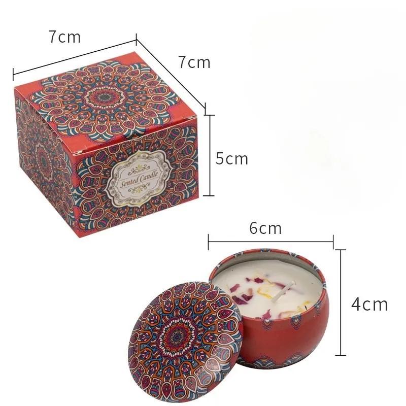 1Pcs/Box Scented Candle Set Gift Islamic Arabian Patterns Fragrance Candle Jar DIY Smokeless Couples Romantic Incense Candles for daily use