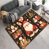 Santa Claus Printed Area Rug, Home Decoration for Living Room, Bedroom, Balcony, Comfortable and Non-Slip Doormat,