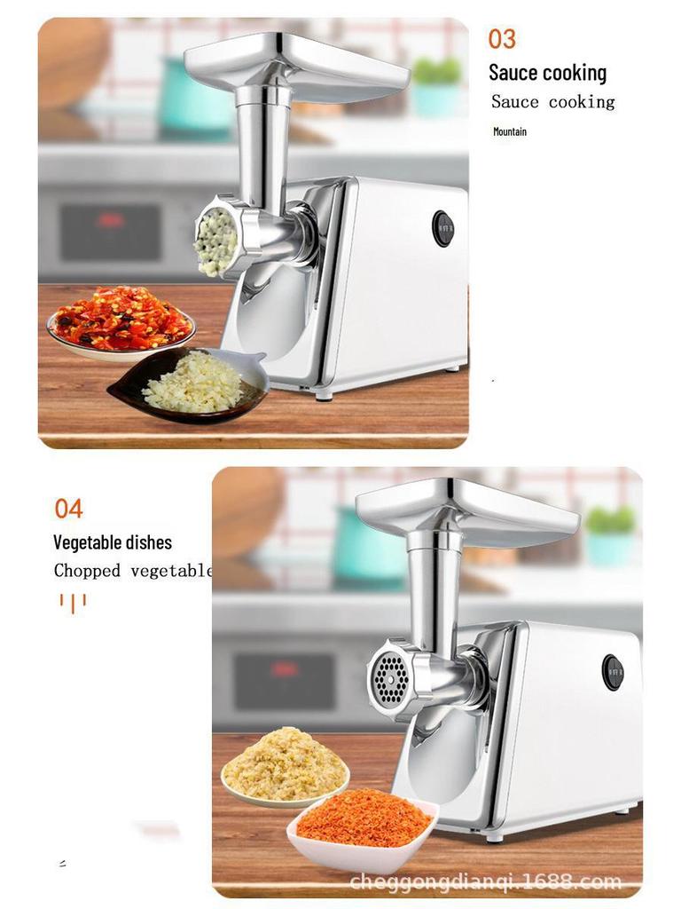110/220V Electric Meat Grinder & Sausage Stuffer with Vegetable Cutter
