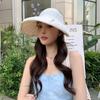 Windproof Women Pearl Bucket Hat Anti-UV Beach Cap Big Brim Sun Hat  Summer Spring Autumn