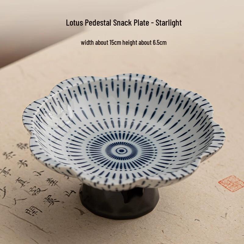 Chinese Ceramic High-Footed Dessert Plate