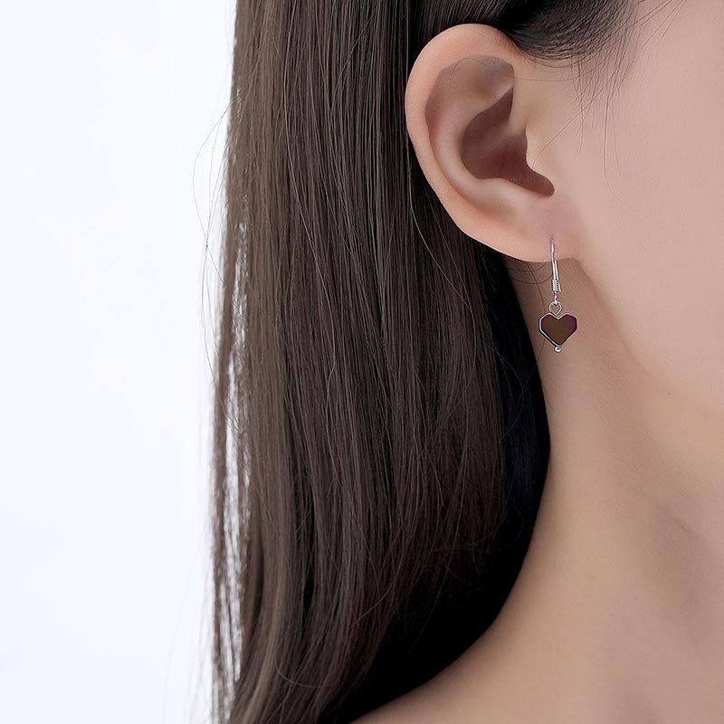 Love Pendant Ear Hook Laser Love Temperament Earrings Sweet and Cool New Style