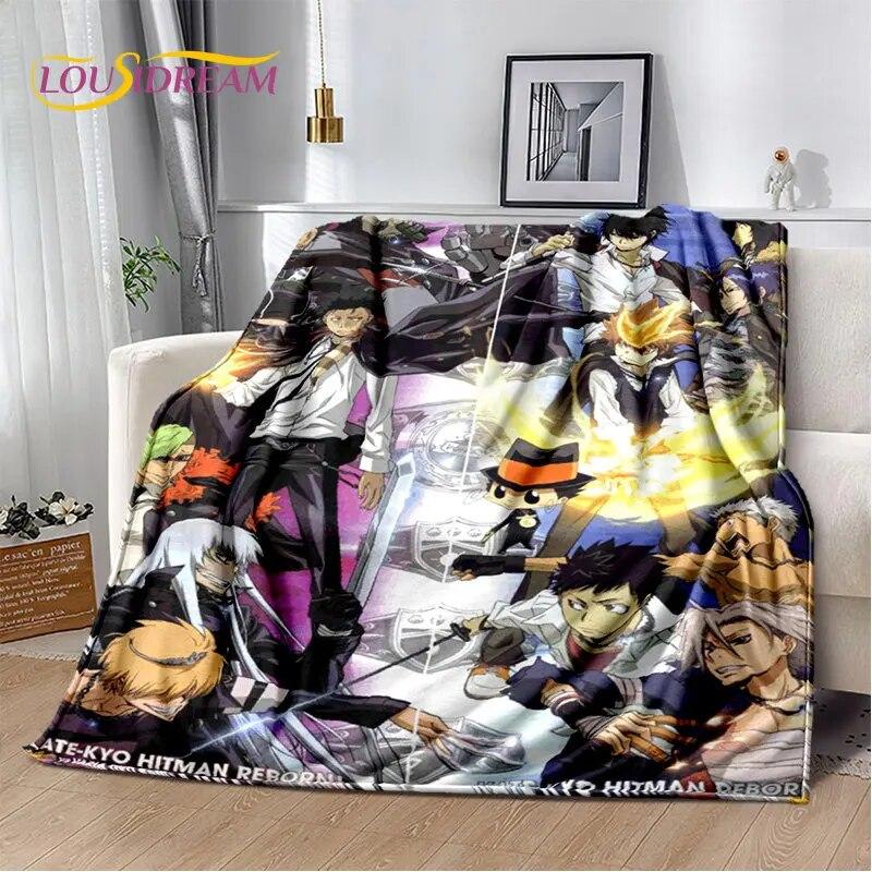 Anime Teachers Hitman Reborn Soft Plush Blanket,Flannel Blanket Throw Blanket for Living Room Bedroom Bed Sofa Picnic Cover Kids