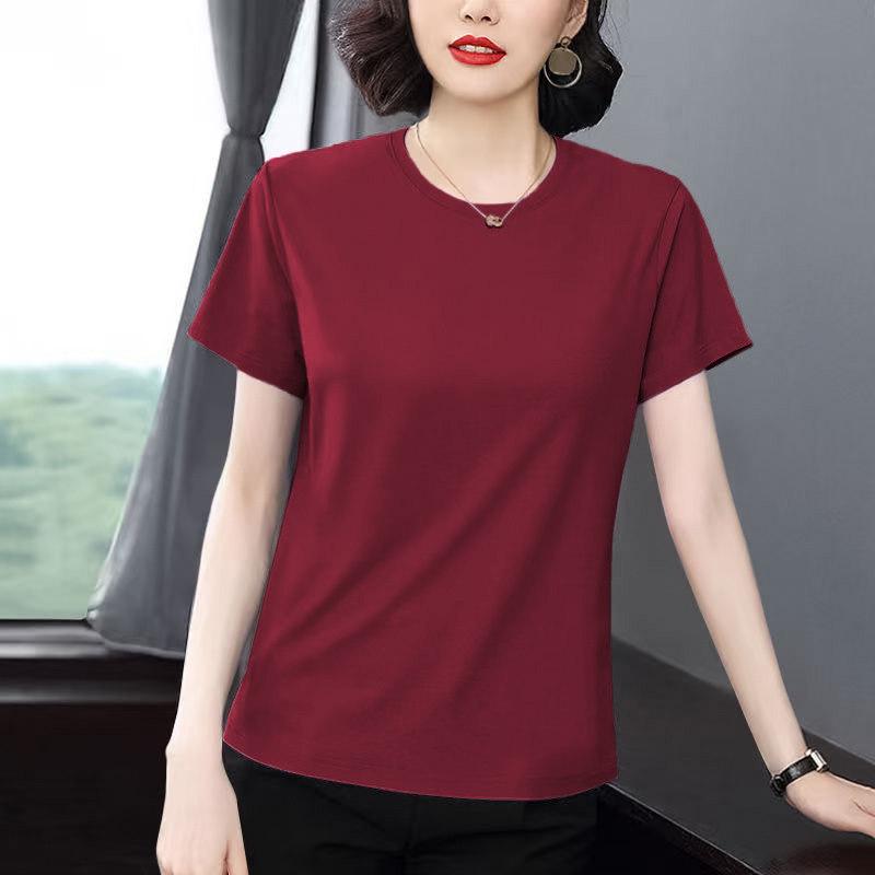 2026 Summer Mid-Aged Women s Loose Fit Printed Short-Sleeve Plus Size T-Shirt 2XL