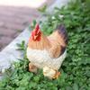 Hen Statue with Chick Outdoor Mother and Hand-Painted for Patio