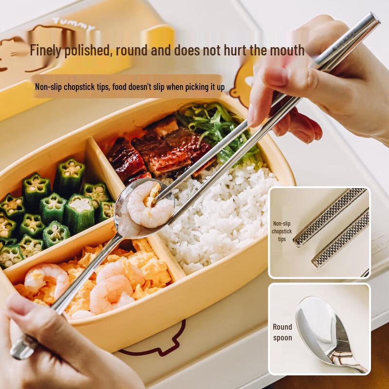 Orange Cat Kids Portable Stainless Steel Cutlery Set