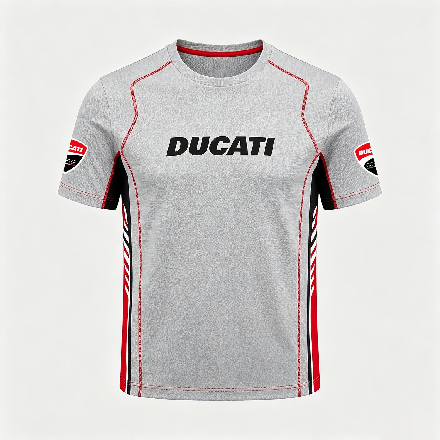 Ducati Heren  Corse Racing T-shirt Korte Mouw Heren T-shirt MotoGP Racing Print Korte Mouw Casual Tops S