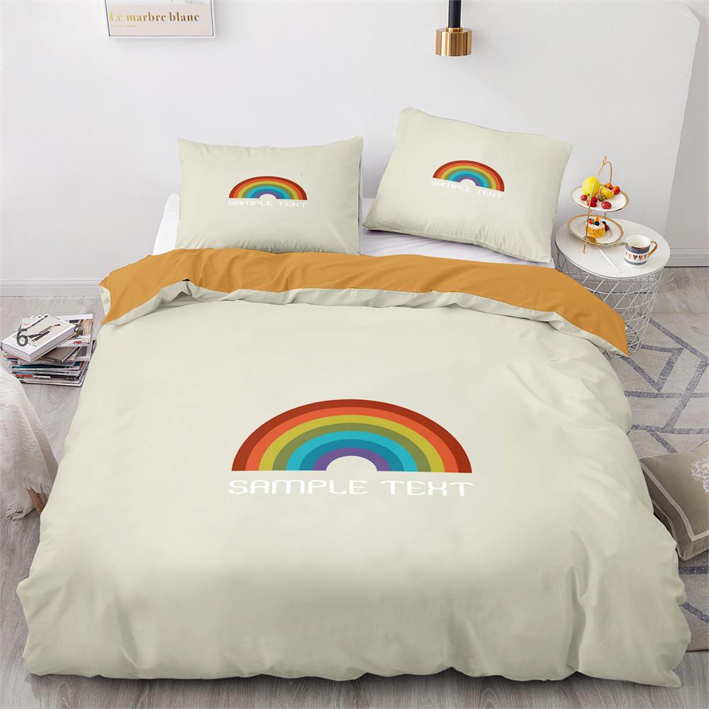 Rainbow Birds Star Duvet Cover Set Twin Full Size Cute Polyester Comforter Cover for Kids Boys Girls Bedding Set Quilt Cover