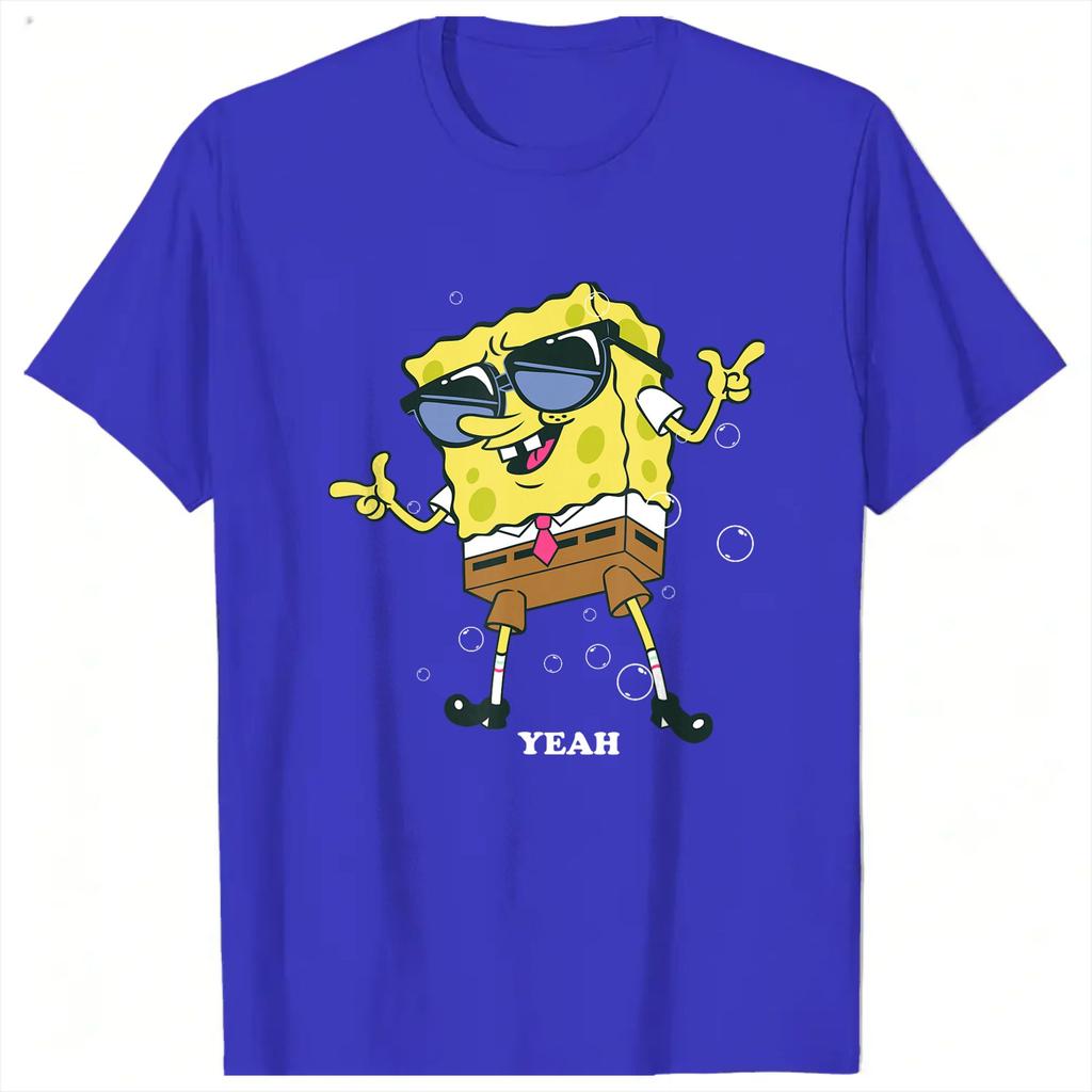 Streetwear T Shirt Spongebobs Cool Yeah Sunglasses T Shirts Leisure Tee Shirt for Unisex Summer Y2K Casual Print Short Sleeve Tops