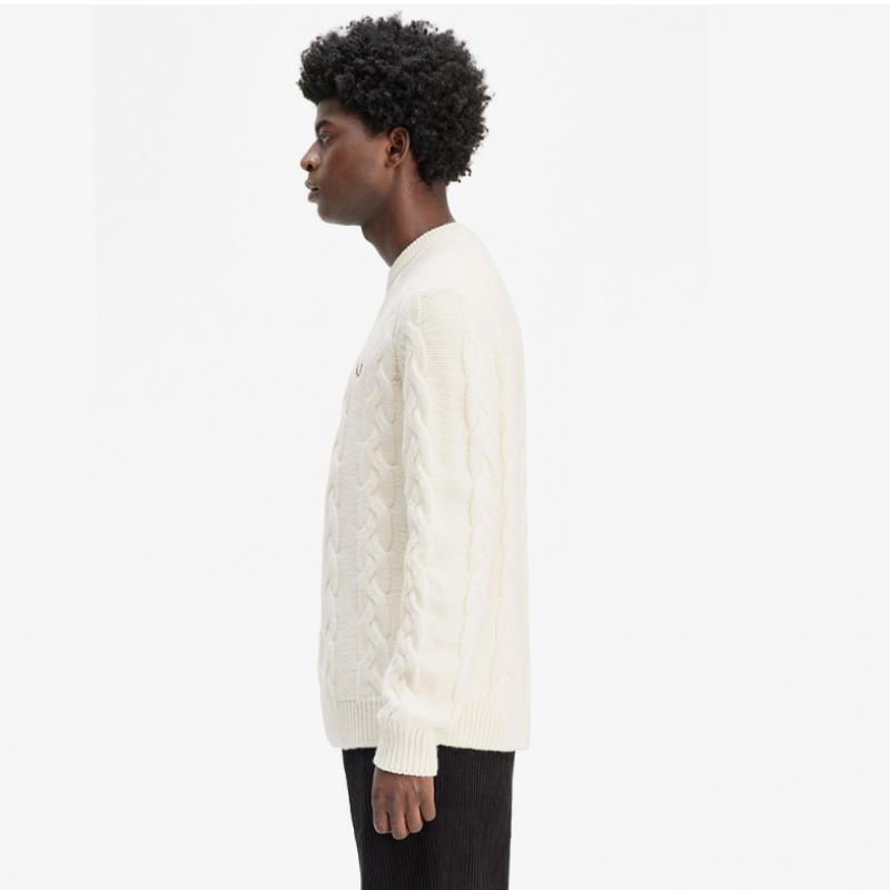 Fred Perry [sharp] Chunky Cable Knit Sweater   Ecru Afpm2438562 560