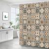 Bathroom Art Bohemian style Shower Curtain Medieval Minimalist Art Boho Polyester Fabric Bath Curtain 180x180CM with 12 Hooks