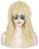 Linfairy Heavy Metal Rocker Adult Wig Men's Costume Hair Accessory Heavy Metal Rocker Cosplay Long Wig (blonde Curly)