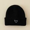 2Pcs/Set Kids Hat Scarf Set Solid Color Heart Pattern Thickened Warm Knitting Hat Long Scarf Set Elastic Fit Winter Wear