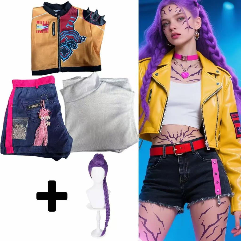 Dětský Kpop Démon Rumi Zoey Mira Cosplay Lovci Huntrix Kostým Dívčí Skupina Idol Role play Halloween Karneval Party Oblečení Oblek