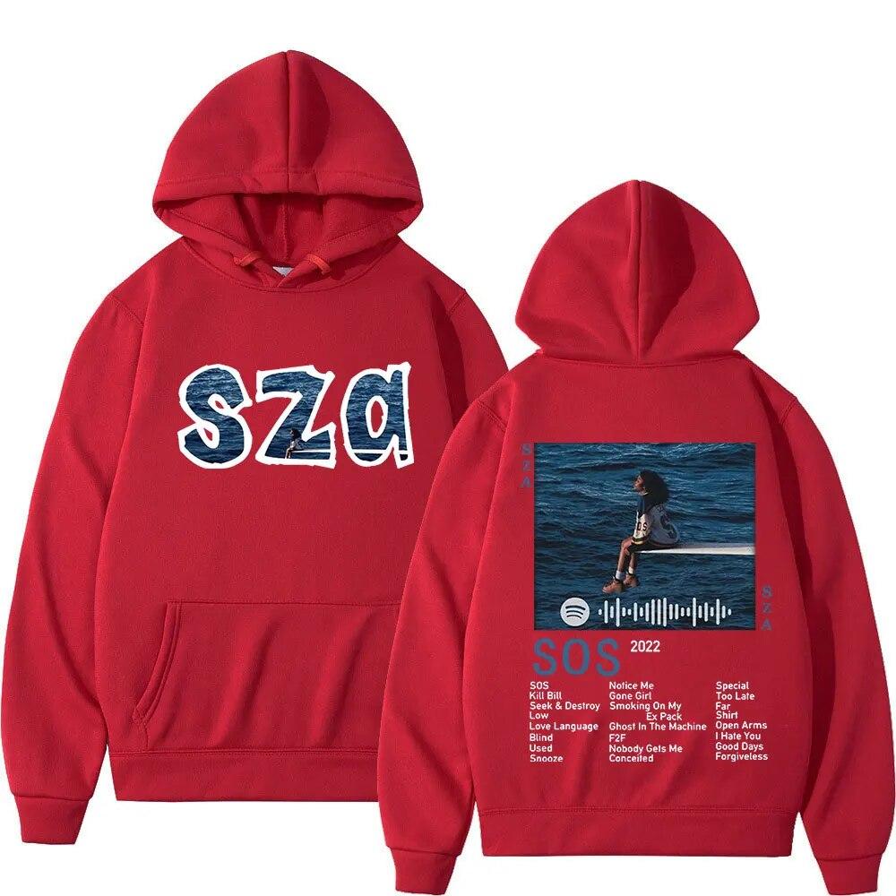 SZA New Music Album SOS Print Hoodies Unisex Women Casual Fashion Sweatshirts Oversized Hoodie Pullovers Tracksuit Unisex Clothing