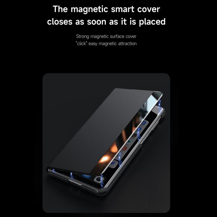 Custodia per Telefono SULADA in Pelle con Texture Kevlar 600D e Finestra Smart
