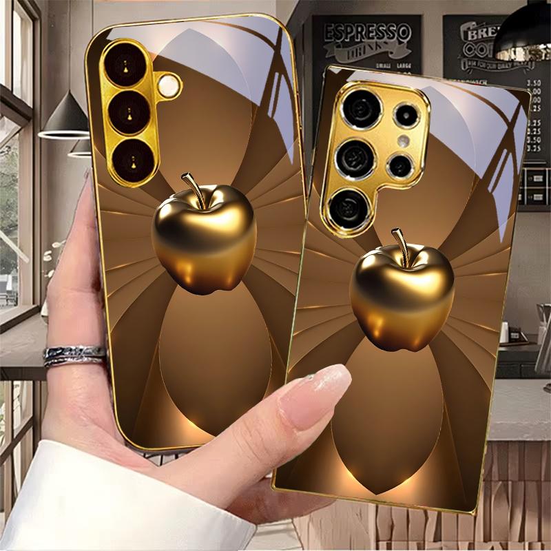 Lucky Flower Petals Electroplated Golden Phone Case For Samsung A23 A33 A53 A73 A14 A34 A54 A15 A35 A55 A06 A16 A36 Back Cover