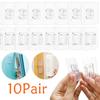 10 pares de ganchos de pared adhesivos de doble cara transparentes sin clavos perforados para baño, cocina, resistentes al agua y al aceite