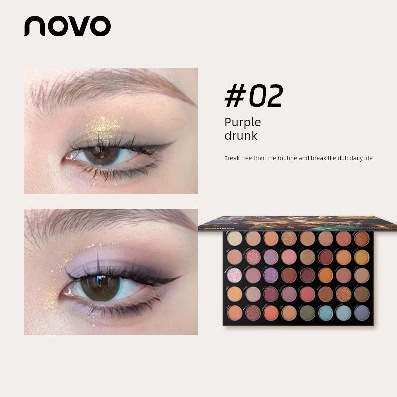 Novo Eyeshadow Palette 40 Colors Matte Pearlescent Fine Shimmer Earth Tones High-Value Internet Celebrity Eyeshadow Palette for Makeup Artists
