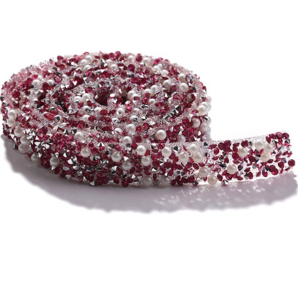 New 1 Yard Glitter Drill Tape Resin Rhinestones Glitter Crystal Sticker Self Adhesive Pearl Ribbon Sticker Clothes Decoration