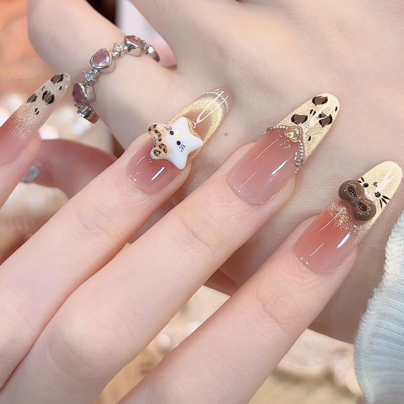 Wearable Sweet Cute High-End Handmade Nail Art Tips False Nails