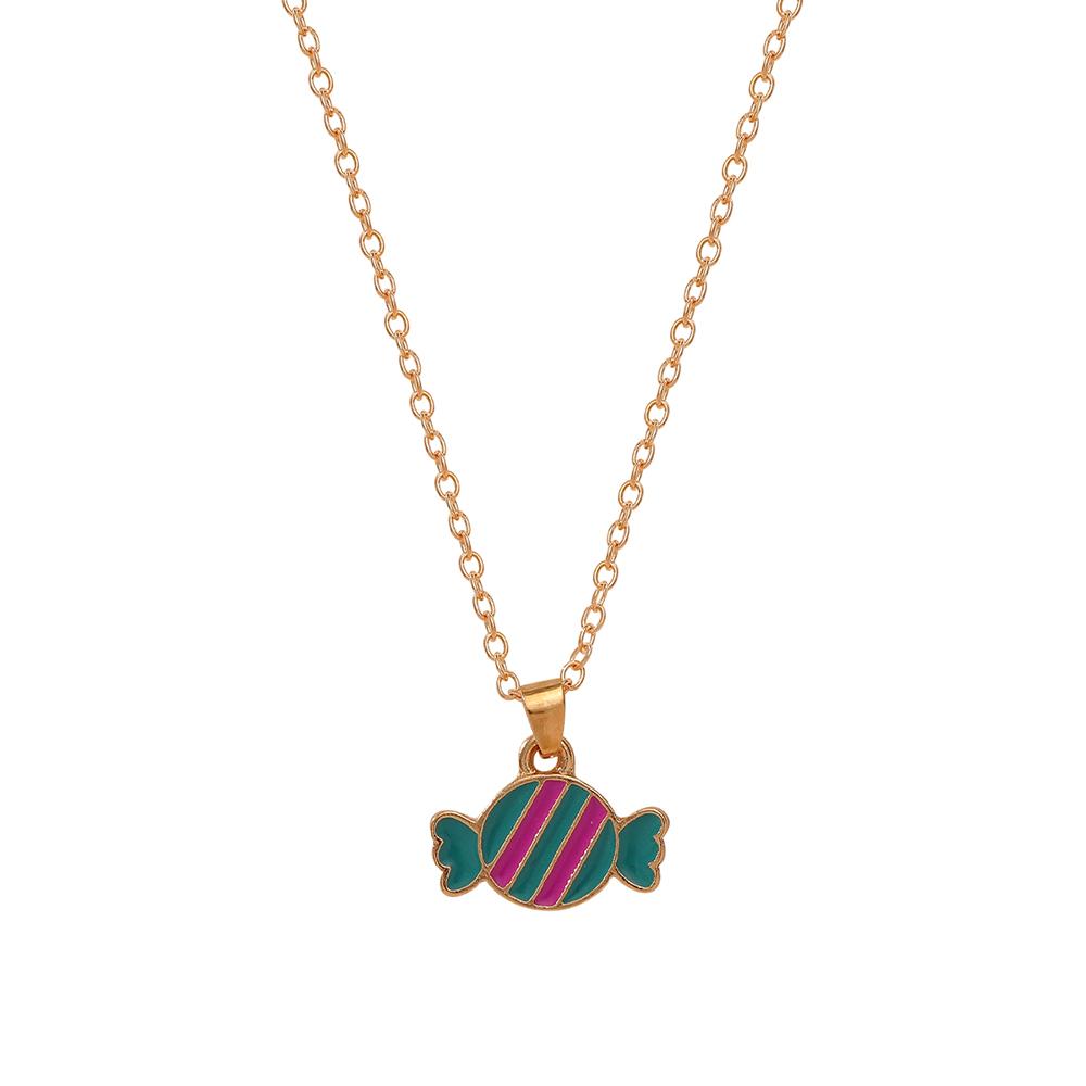 Small Pendant Jewelry Candy Ice Cream Rainbow Cloud Star Heart Flower BFF Joy Babe Charm Necklace Choker For Kids Girls Boy Gift